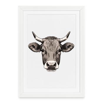 Vache - Affiche encadrée (27 × 37 cm) - blanc - Devant