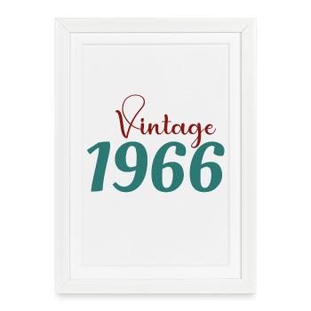 60 Year Old Retro 70s Tee Born 1966 - Framed poster (27 × 37 cm) - white - Front