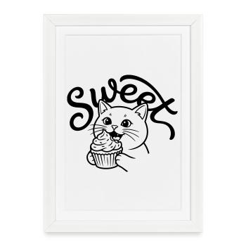 Cupcake - Affiche encadrée (27 × 37 cm) - blanc - Devant