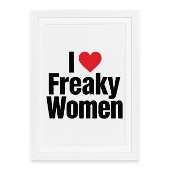J’adore les femmes louches - Affiche encadrée (27 × 37 cm) - blanc - Devant