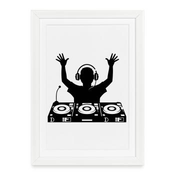 DJ Festival Party Icon - Affiche encadrée (27 × 37 cm) - blanc - Devant