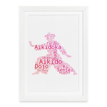 Les élèves de l’Aïkido et l’Aïkido s’accordent - Affiche encadrée (27 × 37 cm) - blanc - Devant