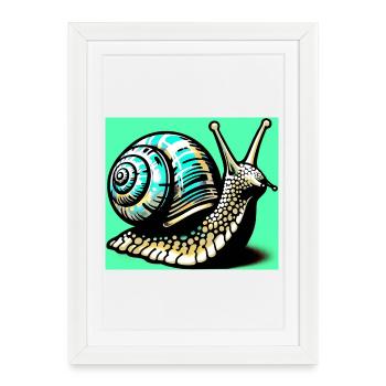 Snail - Framed poster (27 × 37 cm) - white - Front