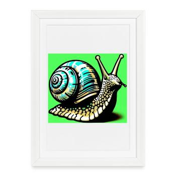 Snail - Framed poster (27 × 37 cm) - white - Front