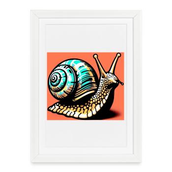 Snail - Framed poster (27 × 37 cm) - white - Front