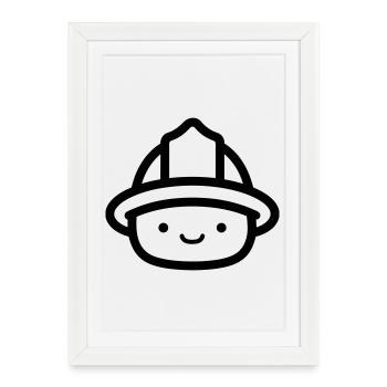 fireman - Framed poster (27 × 37 cm) - white - Front