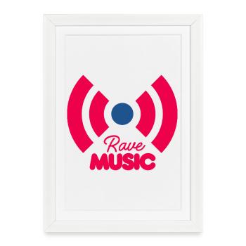 Rave Music Neon Signal - Framed poster (27 × 37 cm) - white - Front