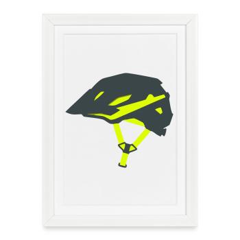 Enduro Bicycle Helmet Graphic - Framed poster (27 × 37 cm) - white - Front