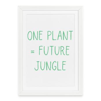 Une Plante Future Jungle | Amateur de plantes drôle - Affiche encadrée (27 × 37 cm) - blanc - Devant