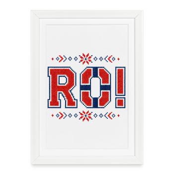 RO! Norvège 2026 « Broderie » - Affiche encadrée (27 × 37 cm) - blanc - Devant