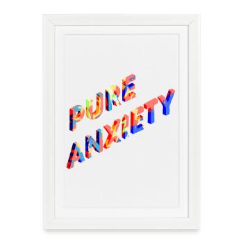 Punk Anxiety Neon Splash - Affiche encadrée (27 × 37 cm) - blanc - Devant