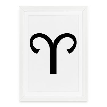 Zodiac Aries Design – The Sign of Aries - Framed poster (27 × 37 cm) - white - Front