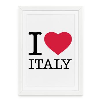 I LOVE ITALY Italien - Affiche encadrée (27 × 37 cm) - blanc - Devant