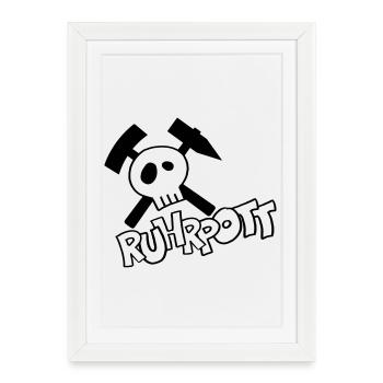 Ruhrpott Pirat - schwarz - Gerahmtes Poster (27 × 37 cm) - Weiß - Vorne