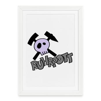 Ruhrpott Pirat - individualisierbar - Gerahmtes Poster (27 × 37 cm) - Weiß - Vorne