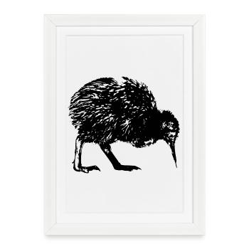 Kiwi New Zealand & Auckland - Framed poster (27 × 37 cm) - white - Front