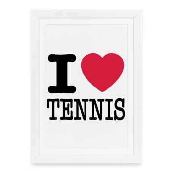 j'aime le tennis - Affiche encadrée (27 × 37 cm) - blanc - Devant