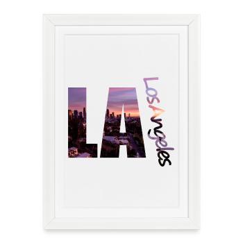 LA - Skyline de Los Angeles - Affiche encadrée (27 × 37 cm) - blanc - Devant