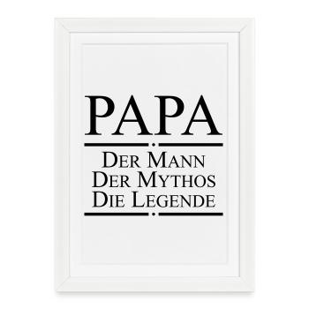 Papa légende - Affiche encadrée (27 × 37 cm) - blanc - Devant