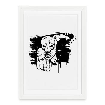 A dead superhero graffiti - Framed poster (27 × 37 cm) - white - Front
