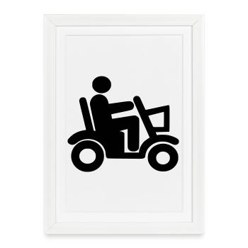 Mobility Scooter, Wheelchair, Roller, Disabled # - Framed poster (27 × 37 cm) - white - Front