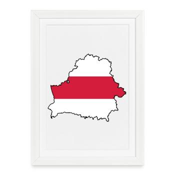 Silhouette of Belarus - Framed poster (27 × 37 cm) - white - Front