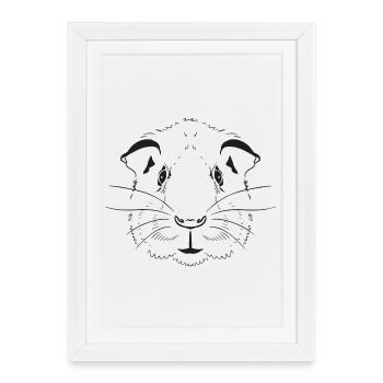 Cobaye - Affiche encadrée (27 × 37 cm) - blanc - Devant