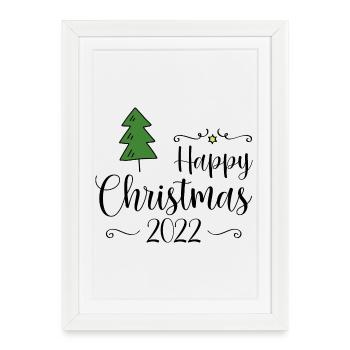 Joyeux Noël 2022 - Affiche encadrée (27 × 37 cm) - blanc - Devant