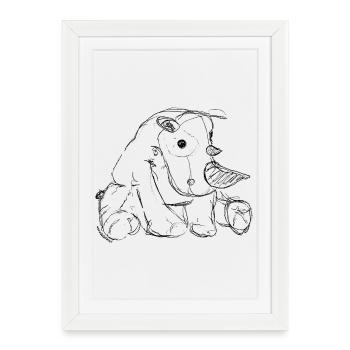 Rhinocéros - Affiche encadrée (27 × 37 cm) - blanc - Devant