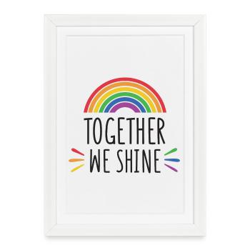 Pride Month - Together We Shine - Framed poster (27 × 37 cm) - white - Front