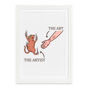Art félin - Affiche encadrée (27 × 37 cm) - blanc - Devant