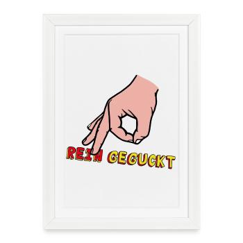 Comic Hand Index Finger with Retro Text - Framed poster (27 × 37 cm) - white - Front