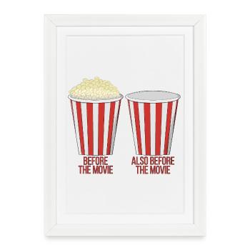 Popcorn at the cinema - Framed poster (27 × 37 cm) - white - Front