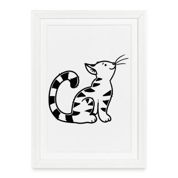 Cartoon Kitten - Framed poster (27 × 37 cm) - white - Front