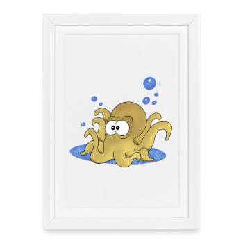 Octopus - Framed poster (27 × 37 cm) - white - Front