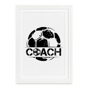 Soccer Coach Coach Ball Symbol used look Club - Framed poster (27 × 37 cm) - white - Front