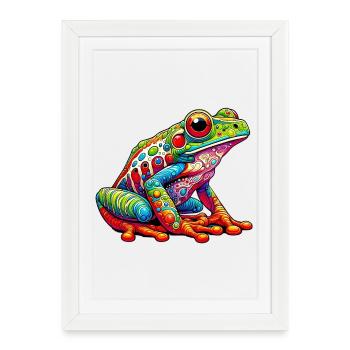 Grenouille - Affiche encadrée (27 × 37 cm) - blanc - Devant