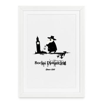 Distanciation sociale depuis 1347 - Affiche encadrée (27 × 37 cm) - blanc - Devant