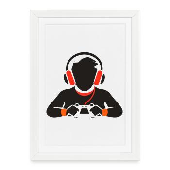 Dessin d’amateur de jeux - Affiche encadrée (27 × 37 cm) - blanc - Devant