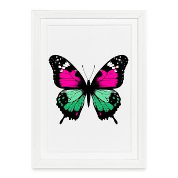 Papillon - Affiche encadrée (27 × 37 cm) - blanc - Devant