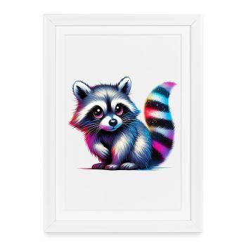 Raton laveur - Affiche encadrée (27 × 37 cm) - blanc - Devant