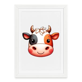 Vache - Affiche encadrée (27 × 37 cm) - blanc - Devant