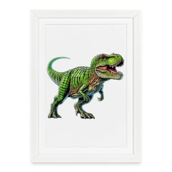 Dinosaure - Affiche encadrée (27 × 37 cm) - blanc - Devant