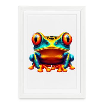 Grenouille - Affiche encadrée (27 × 37 cm) - blanc - Devant