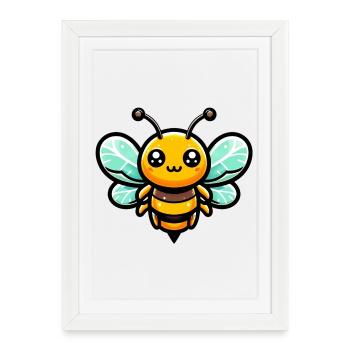 Abeille - Affiche encadrée (27 × 37 cm) - blanc - Devant
