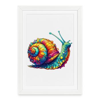 Escargot - Affiche encadrée (27 × 37 cm) - blanc - Devant
