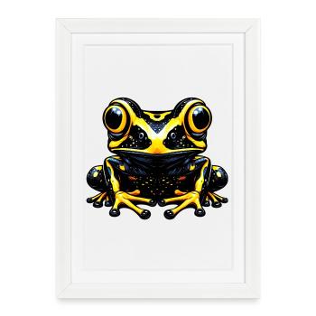 Grenouille - Affiche encadrée (27 × 37 cm) - blanc - Devant