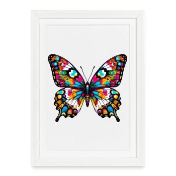 Papillon - Affiche encadrée (27 × 37 cm) - blanc - Devant