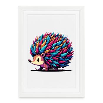 Hedgehog - Framed poster (27 × 37 cm) - white - Front