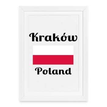Cracovie, Pologne - Imprimés élégants - Affiche encadrée (27 × 37 cm) - blanc - Devant